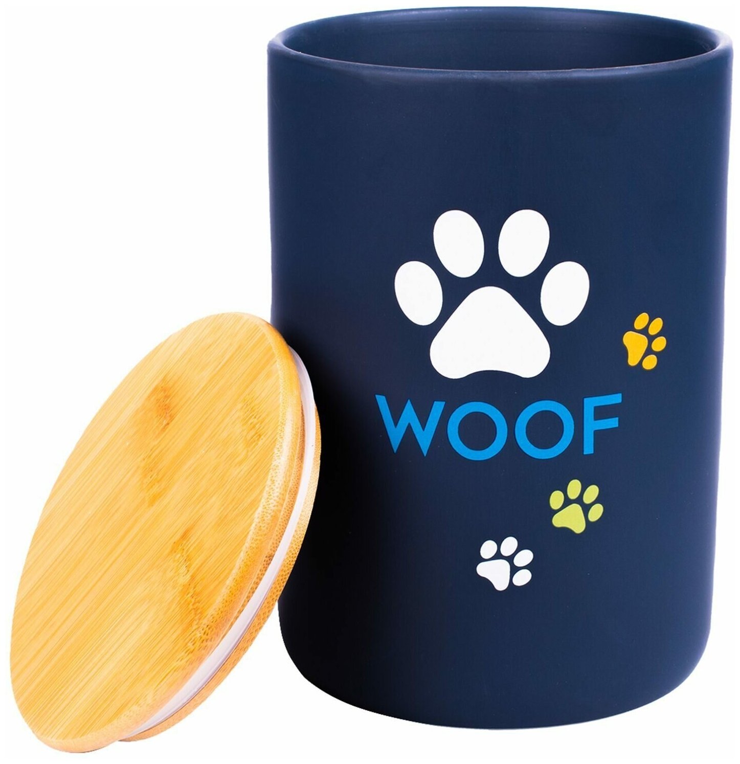 КерамикАрт бокс керамический для хранения корма для собак Woof 3800мл, черный - фотография № 2