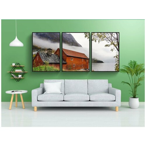 фото Набор модулных постеров для интерьера "норвегия, фьорд, эллинг" 60x90 см. в тубусе, без рамки lotsprints