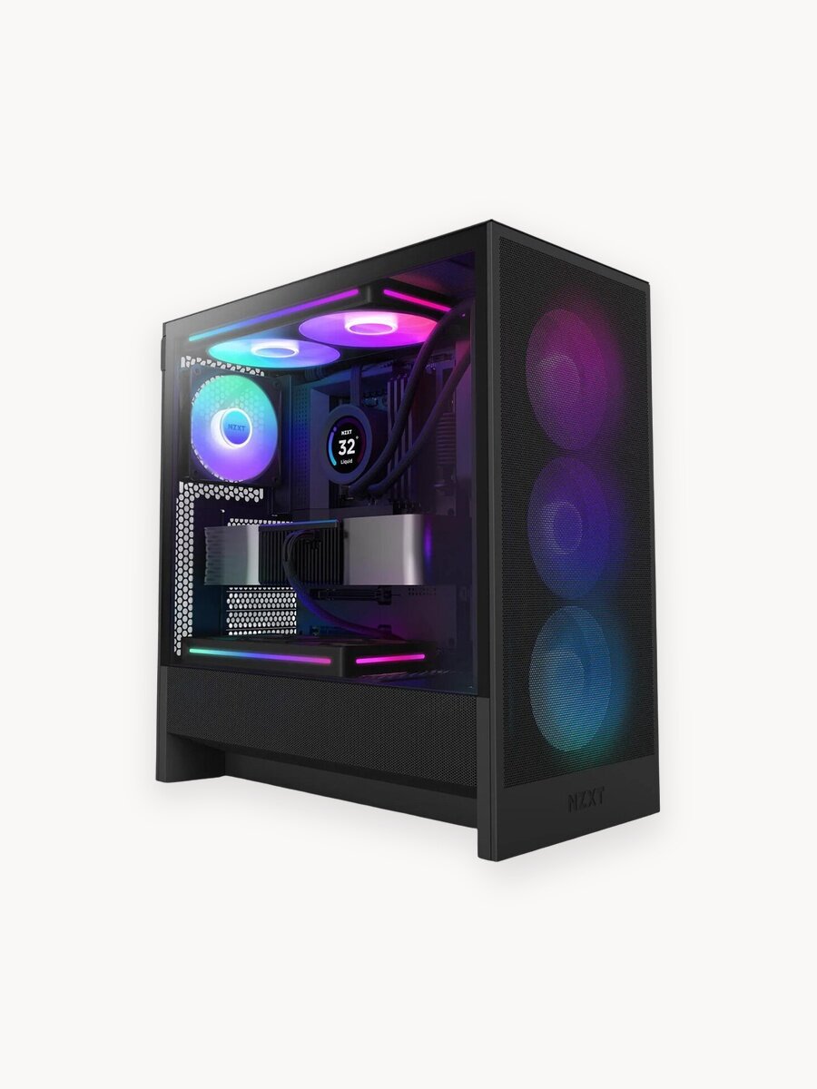 Корпус для ПК без БП NZXT H5 Flow RGB Black (CC-H52FB-R1), официальная гарантия