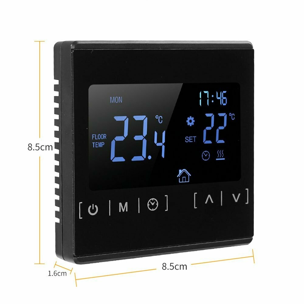 Терморегулятор сенсорный для теплого пола с WiFi, термостат вайфай, контроллер электронный MH1823 16А 3.5кВт Wi Fi для котлов водонагревателей вай фай - фотография № 5