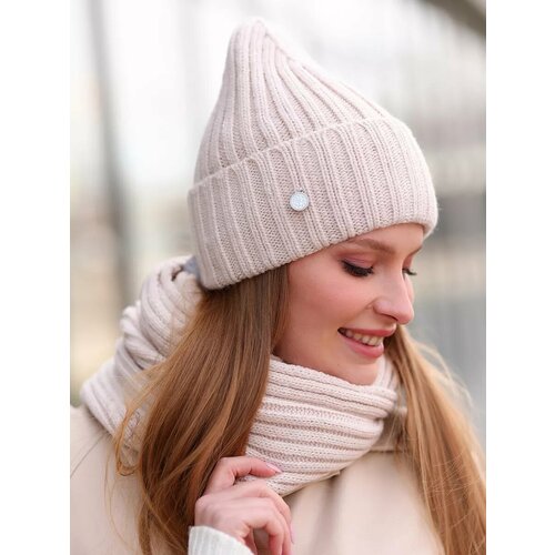 Шапка FOMAS, размер 56-58, белый домашние теплые зимние шапки с черепом уличные ветрозащитные шапки с ушами женская вязаная шапка с напуском женская зимняя шапка