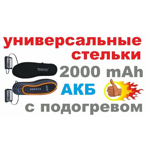 Стельки с подогревом от аккумуляторов 2000 mAh Warmspase (размер 36-46)