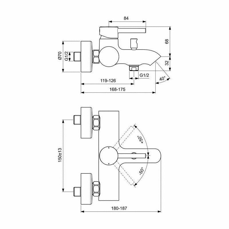 Смеситель для ванны Ideal Standard Ceraline BC199U4 - фото №6