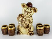 Набор для спиртных напитков "Свинка с подковой", керамика, 7 предметов