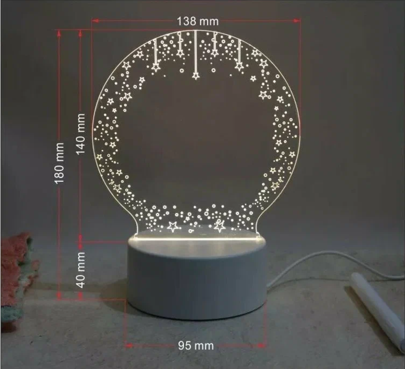 3D светильник Светодиодная иллюзионная лампа высокого качества - фотография № 8