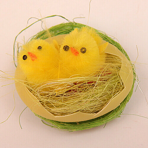 Пасхальный декор Яйцо с цыплятами 2 штуки 5 х 5 см