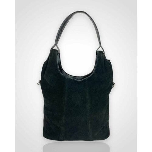 Сумка  шоппер BentaL вечерняя, натуральная замша, черный