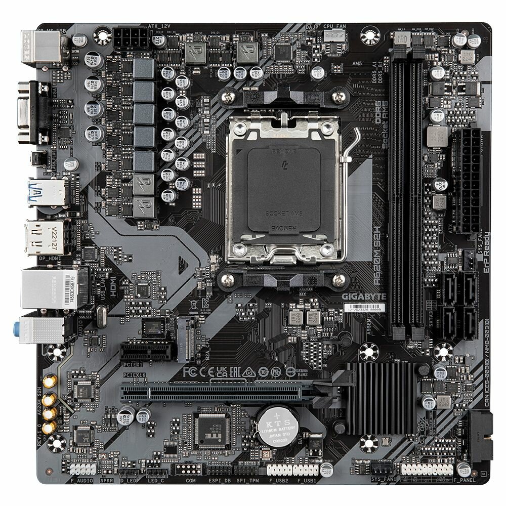 Материнская плата Gigabyte A620M S2H, Socket AM5, AMD A620, mATX, RTL — фото 2