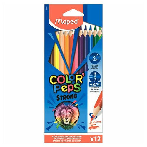 Карандаши Unitype цветные MAPED COLOR PEPS Strong - (6 шт) карандаши 12 цветов maped color peps strong пластиковые повышенной прочности европодвес 5163631