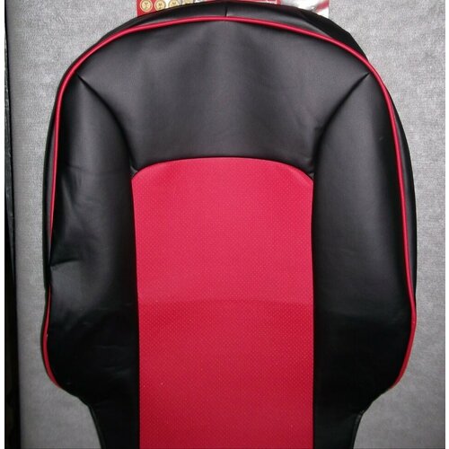 Модельные чехлы на Honda Freed, 2008-2016 г. 2 ряда (40/60) с 1 пер. подл. (черно-красная экокожа)