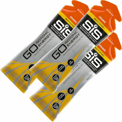 Гель питьевой SCIENCE IN SPORT (SiS) GO Isotonic Energy Gels 3 x 60 мл, Апельсин гель питьевой science in sport sis go energy electrolyte gels 6 x 60 мл электролит малина