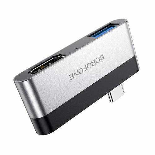 USB-концентратор Borofone DH2 2 гнезда 1xUSB30 1xHDMI цвет серый 88700₽