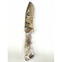 Нож нескладной нержавеющая сталь Кизляр ОХОТНИК2-ЦМ (6342) с кожаными ножнами турист 2 медведь