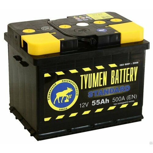 Аккумулятор автомобильный TYUMEN BATTERY STANDARD 55 А/ч 525 А обр. пол. Евро авто (242x175x190)