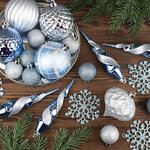 Winter Deco Набор елочных игрушек Glory Brilliance 50 шт голубой, 5-16 см, пластик 220014 - изображение