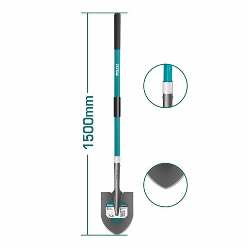 Лопата штыковая черенок из стекловолокна TOTAL 1500 мм
