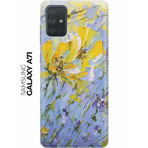 Чехол - накладка ArtColor для Samsung Galaxy A71 с принтом Желтое на синем чехол накладка artcolor для samsung galaxy s21 с принтом желтое на синем