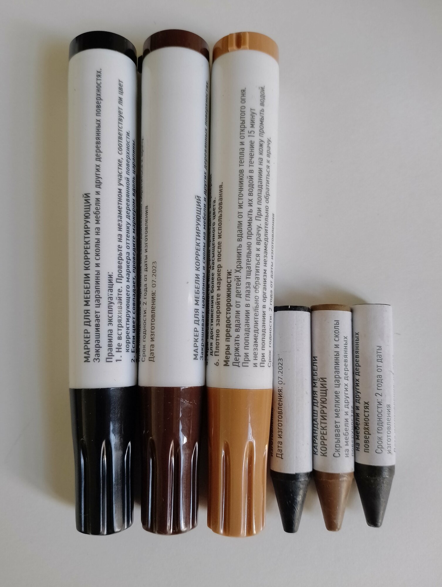 Набор маркеров и карандашей для реставрации поверхностей и мебели