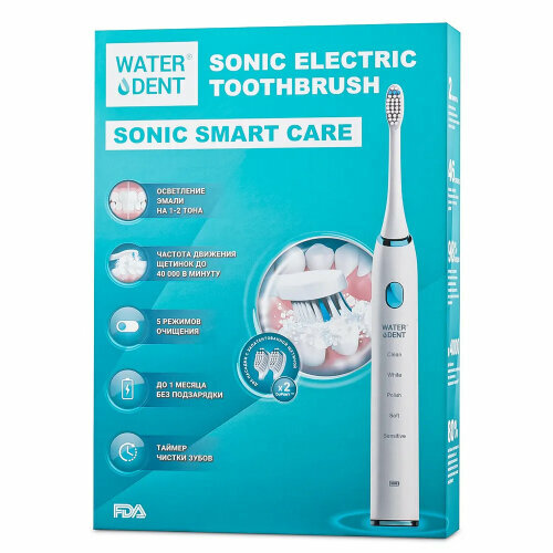 Электрическая зубная щетка Waterdent SONIC SMART CARE белая 450000₽