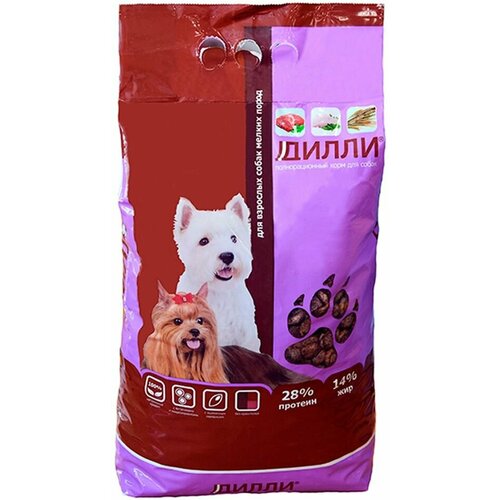Сухой корм для собак Дилли для мелких пород с курицей и индейкой 4кг х2шт