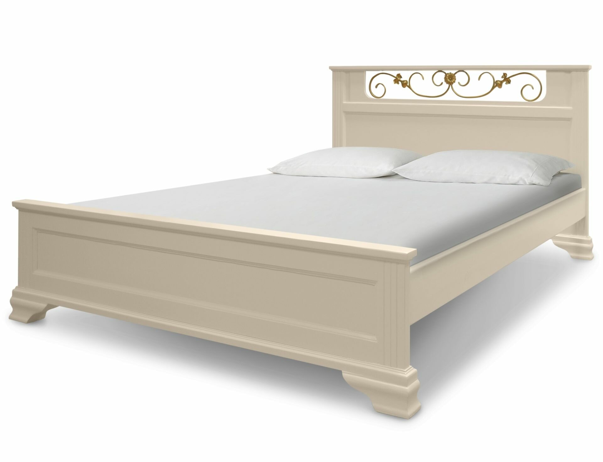 Деревянная кровать Феникс с ковкой, 90х200 см (габариты 104х214 см).