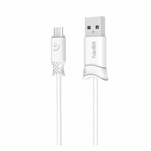 Кабель USB - микро USB FaisON HX24 Alien, 1.0м, 2.1A, цвет: белый