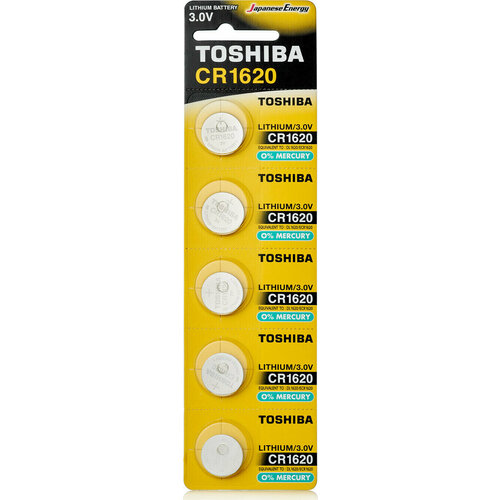 Батарейка Батарейка литиевая Toshiba CR1620/5BL 5 штук батарейка литиевая toshiba cr2430 5bl 100box 5 штук