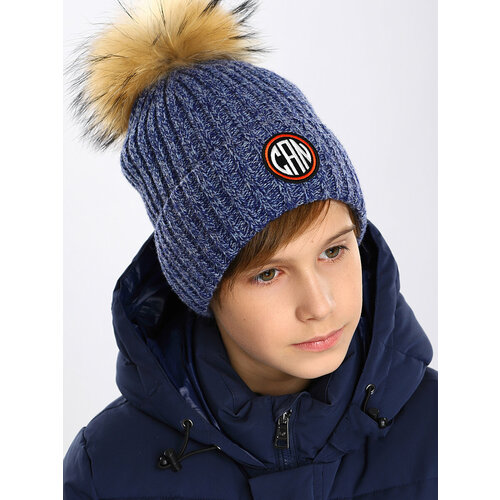 фото Шапка noble people, размер 52-54, голубой