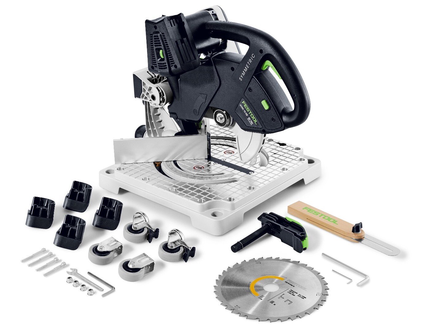 Аккумуляторная торцовочно-усовочная пила Festool SYMMETRIC SYMC 70 EB-Basic