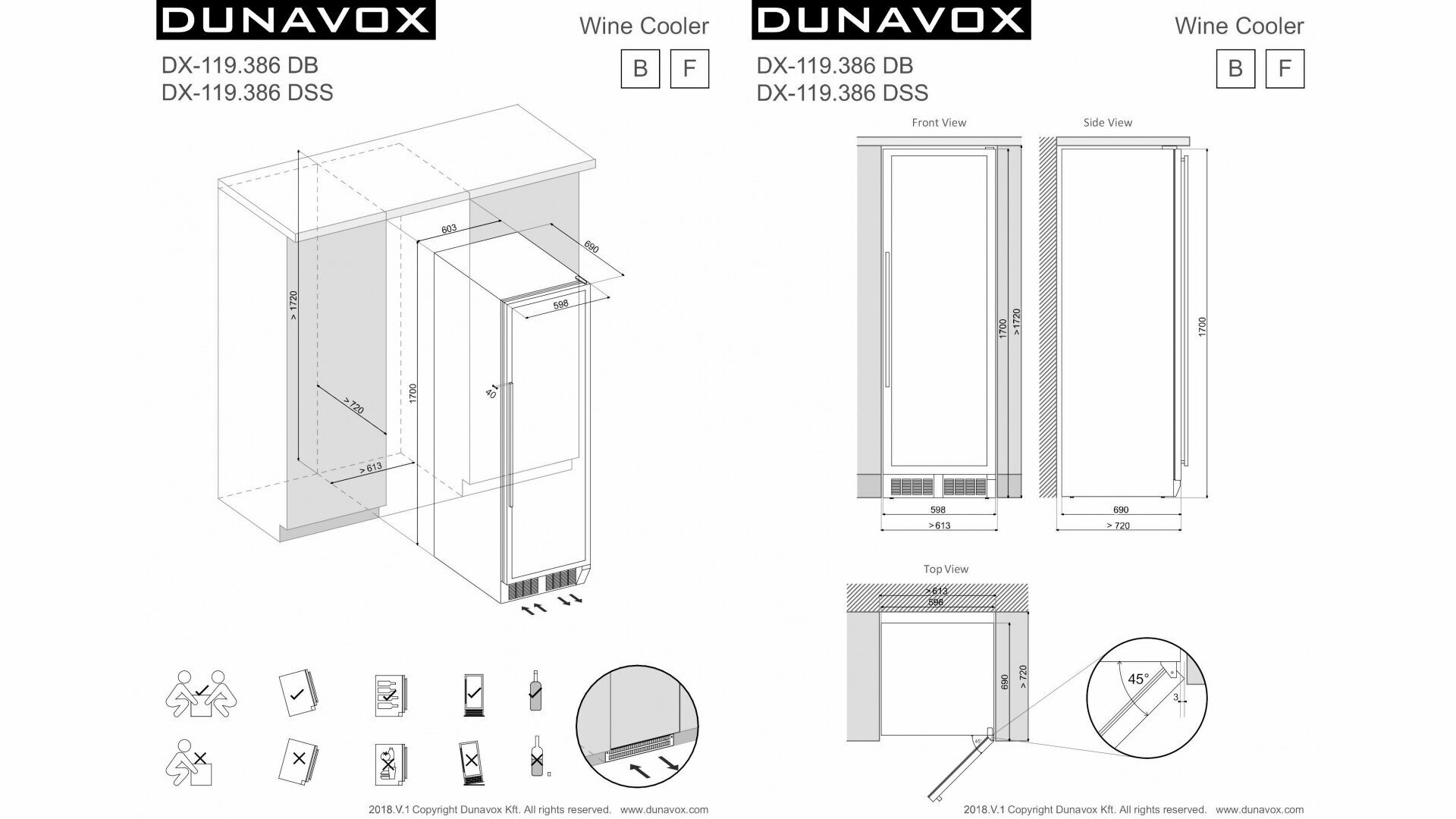 Встраиваемый винный шкаф 101-200 бутылок Dunavox - фото №8