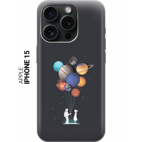 фото Силиконовый чехол на apple iphone 15 pro / эпл айфон 15 про с рисунком "космический подарок" slvgo