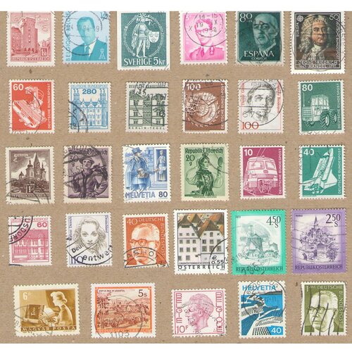 Набор №10 почтовых марок разных стран мира, 29 марок в хорошем состоянии. Гашеные.