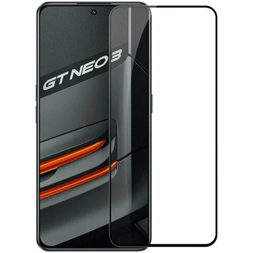Защитное стекло 3D Tempered Glass для Realme GT Neo 3 полный клей ( черная рамка ) черный