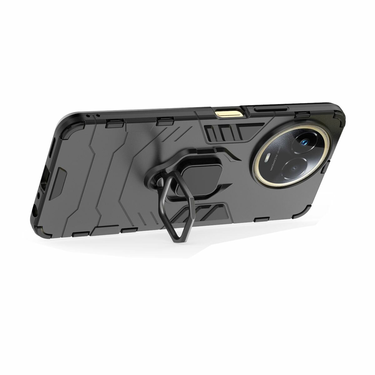 Противоударный чехол с кольцом Panther Case для Realme 11 (черный)