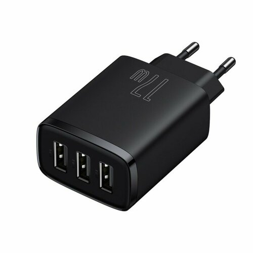 Сетевое зарядное устройство Baseus, 3USB, 3 А, 17W, чёрное (комплект из 2 шт)