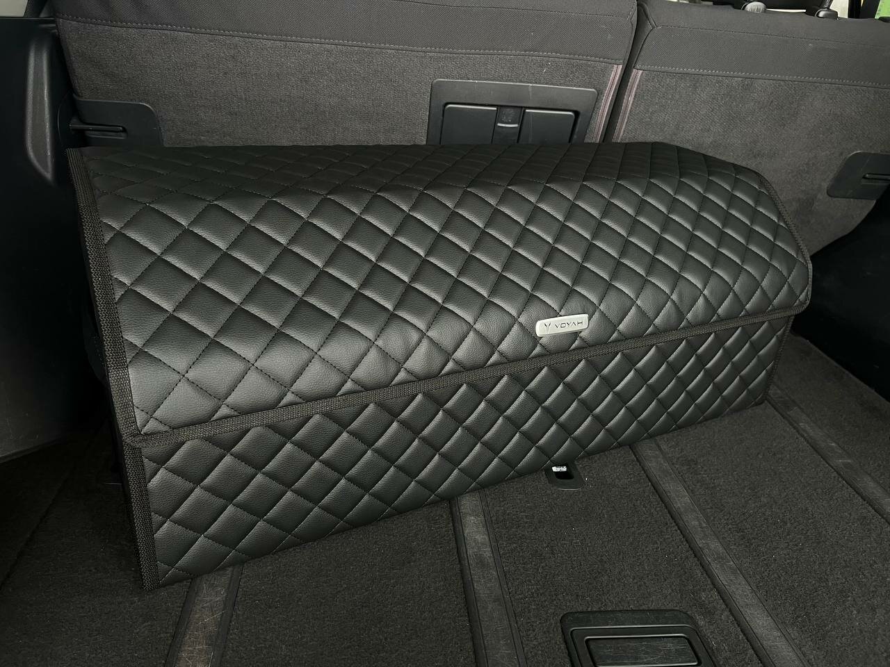 Органайзер для багажника Voyah / Воях / Кофр 80х30х30, сумка, саквояж, ящик, черный с черной отстрочкой