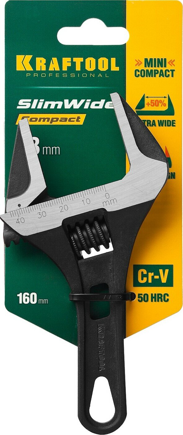 Разводной ключ SlimWide Compact 160 / 44 мм KRAFTOOL 27266-25