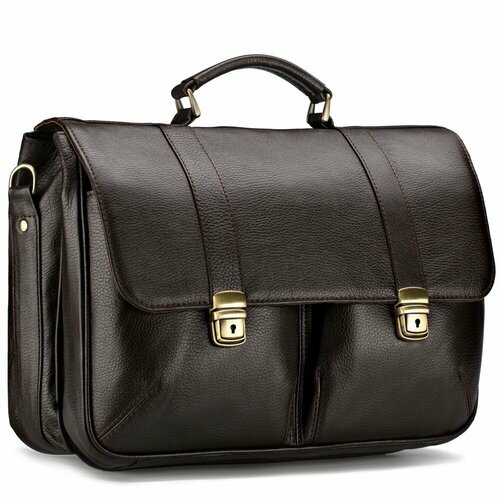 Портфель Кожинка, фактура матовая, коричневый