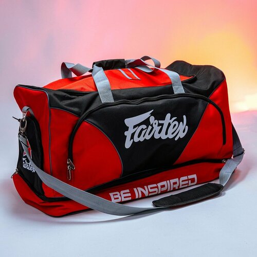 Сумка спортивная Fairtex, 56х30, красный, черный