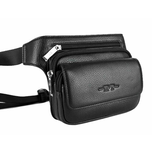 Сумка поясная  сумка поясная, фактура зернистая, черный