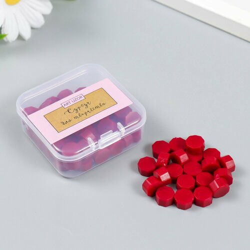 Сургуч в гранулах в коробочке Восьмигранник вишневый 25 гр 370₽