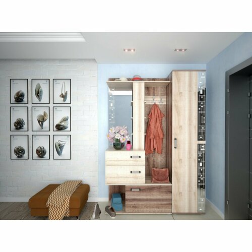 Прихожая Дарина Улучшенная фурнитура - дуб Сокраменто темный дуб Сокраменто светлый 20790₽