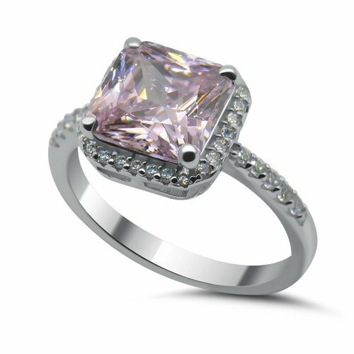 Кольцо Tosya, серебро, 925 проба, фианит, размер 17, белый