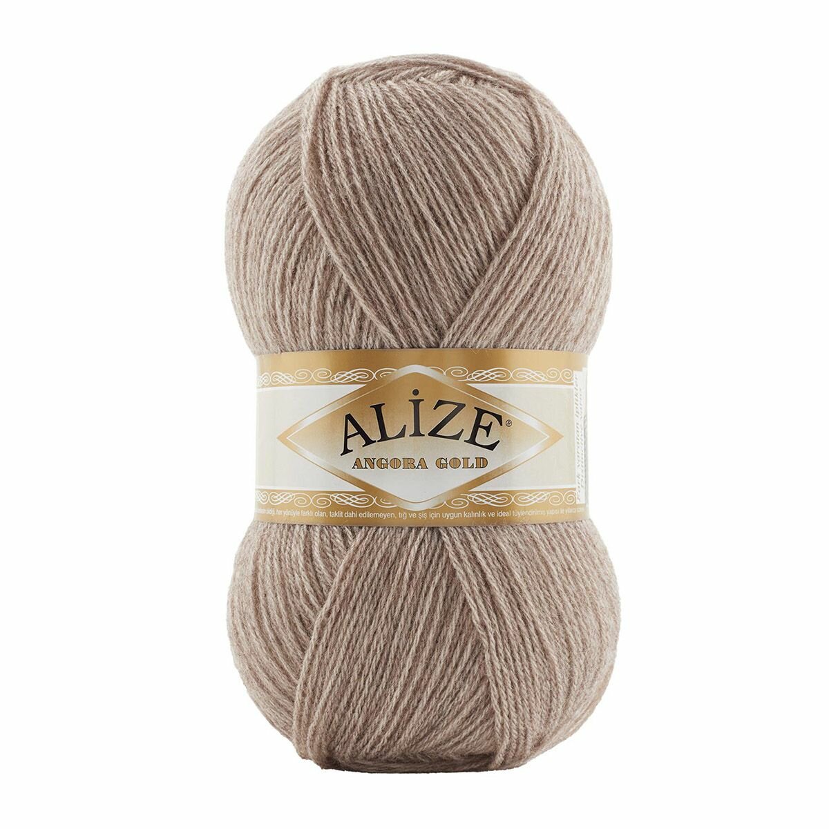 Пряжа для вязания ALIZE 'Angora Gold', 100г, 550м (80% акрил, 20% шерсть), ТУ (461 светло-коричневый), 5 мотков
