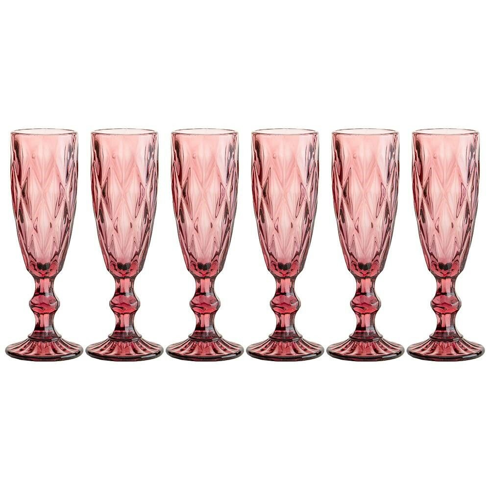 Набор бокалов для шампанского "Ромбо" 6 шт серия "muza color" 150 мл / H=20 см