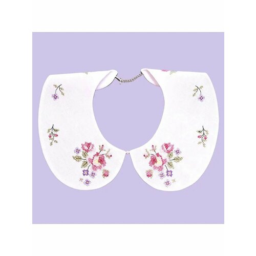 Воротник съемный с вышивкой льняной