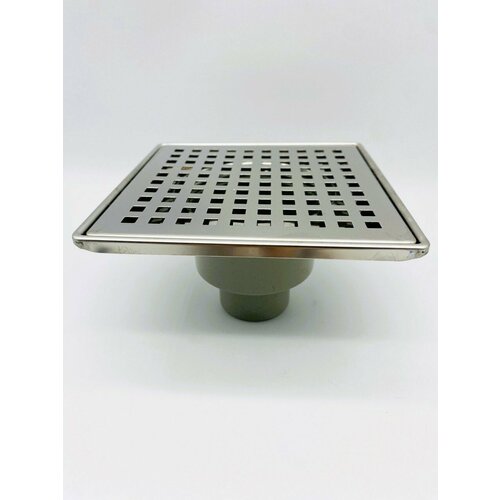 Трап вертикальный с решеткой и окантовкой из нерж стали 150х150 мм выпуск 50 мм VALFEX арт VF012050K15001 967₽