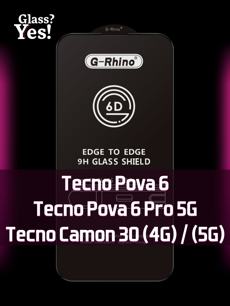 Защитное стекло для Tecno Pova 6 Pro 5G / Tecno Pova 6 на Tecno Camon 30 4g Tecno Camon 30 5G для Текно Текхно Техно Пова Рова 6 про 5джи 5г 5ж на Текно Техно Пова 6 Текно Камон Кемон Самон 30 4джи / 5джи