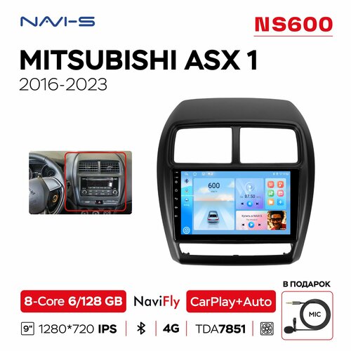 Автомагнитола NaviFly NS600 6128 для Mitsubishi ASX 1 Мицубиси АСХ 1 2016 - 2023 для комплектации авто без штатной камеры заднего вида 2100000₽