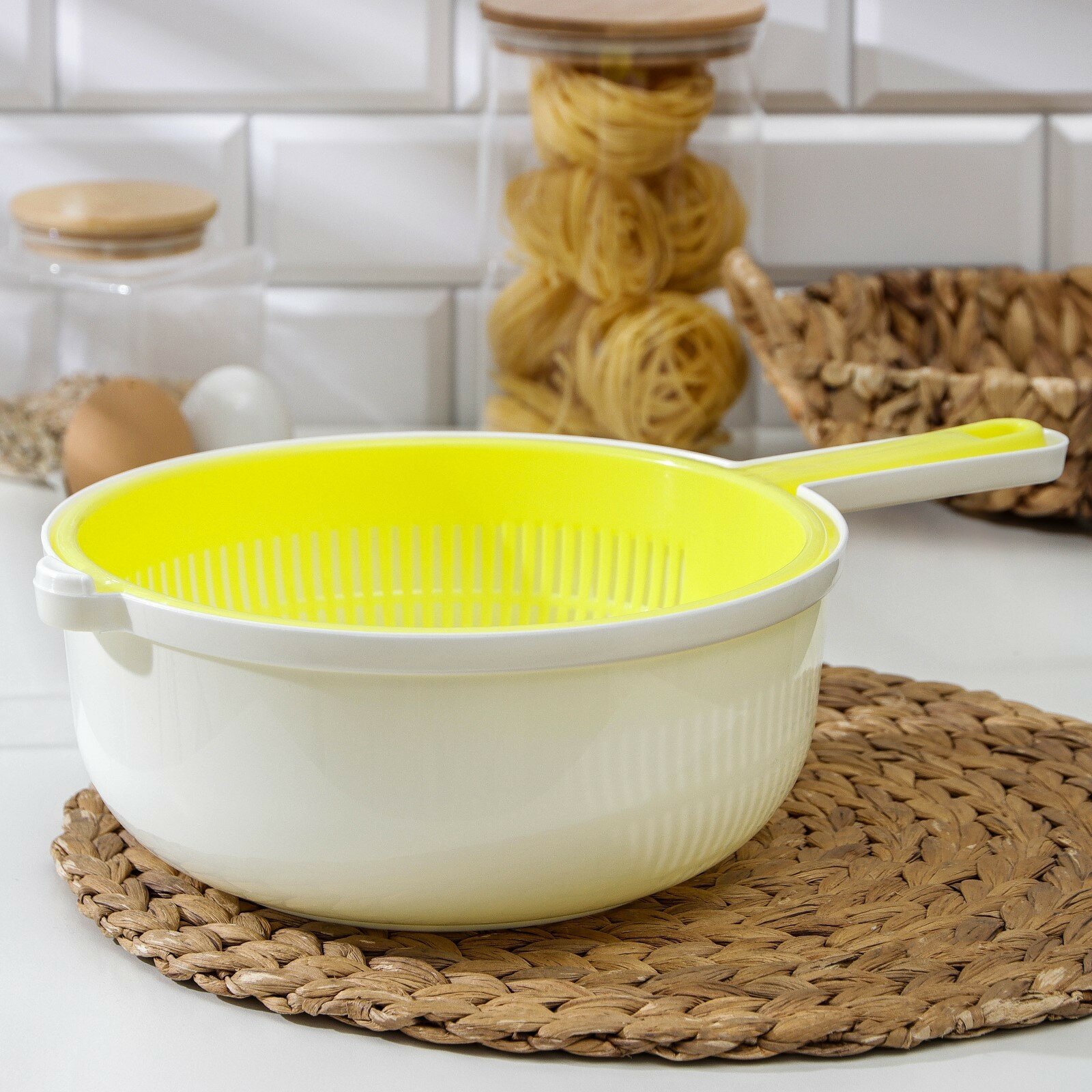 Дуршлаг с поддоном Альтернатива 3 л d=25 см h=11.5 см пластик микс